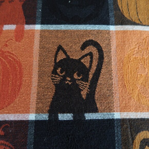 Bright Orange and Black Halloween Tablecloth 56" x 80" - Picture 6 of 7